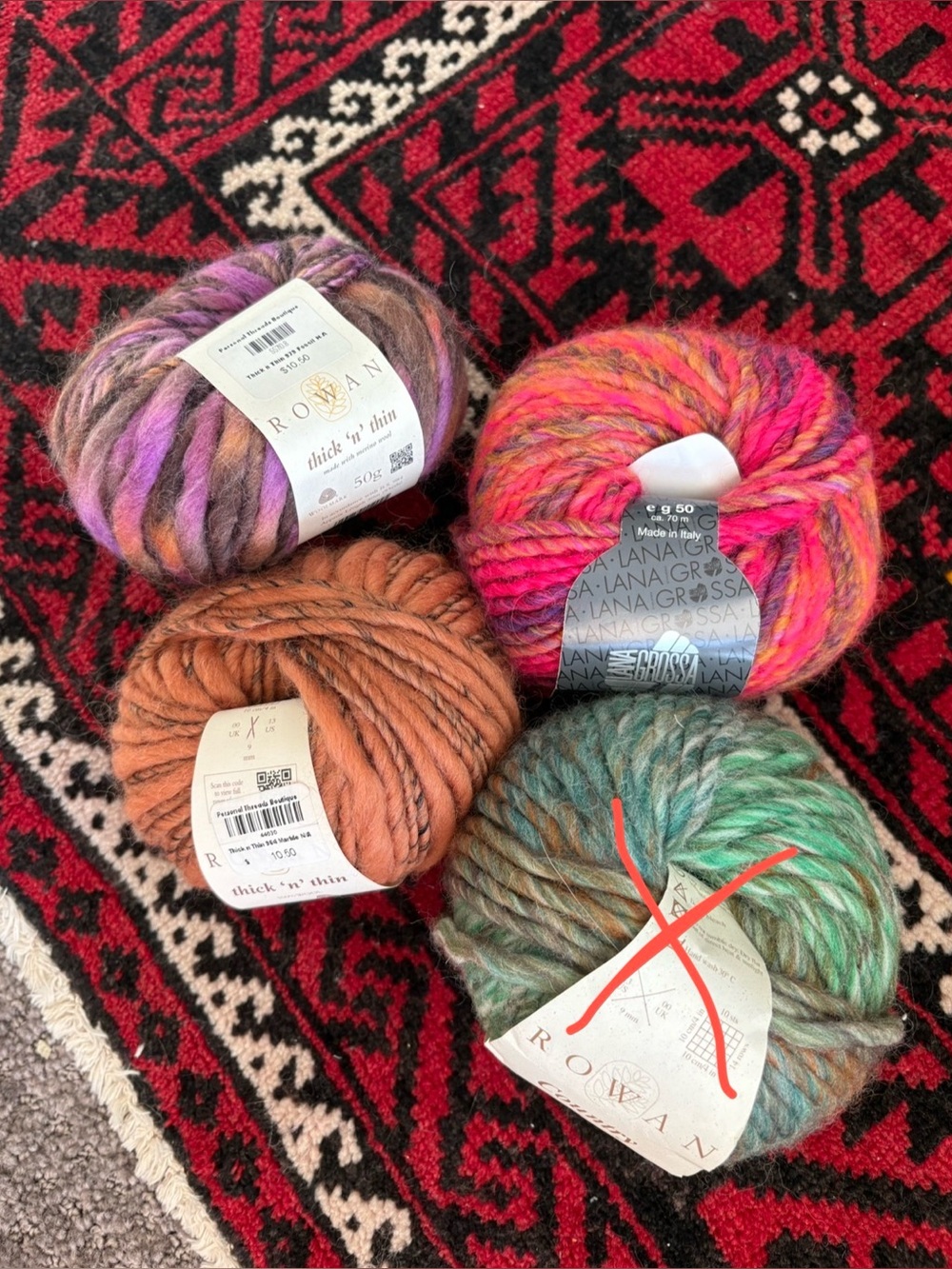 rowan + Lana colorful bulky wool yarn bundle